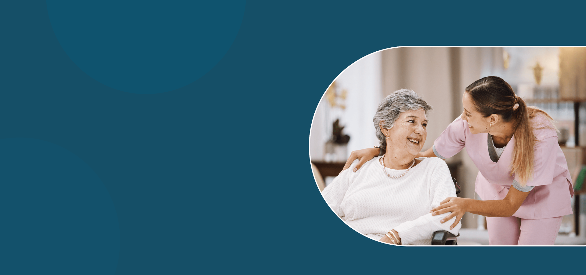 Nurse caring for a senior woman at home